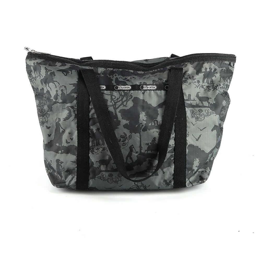 LeSportSac Tote, Black and grey, goth emo unique cute